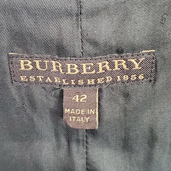Burberry Size UK 42 US 12 Dress Crepe Wool Sheath Rolled Collar Italy Purple - Picture 11 of 16